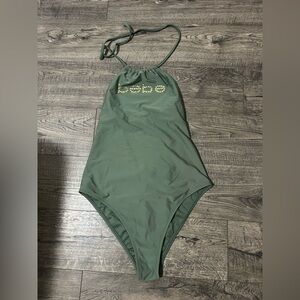 Y2K Bebe Olive Halter Swimsuit
